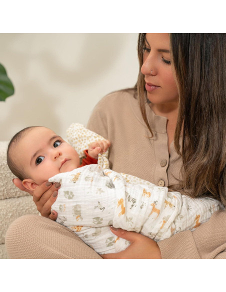 Manta Swaddle Muselina Algodón aden + anais 2 Piezas Safari Manta Swaddle Muselina Algodón aden + anais 2 Piezas Safari