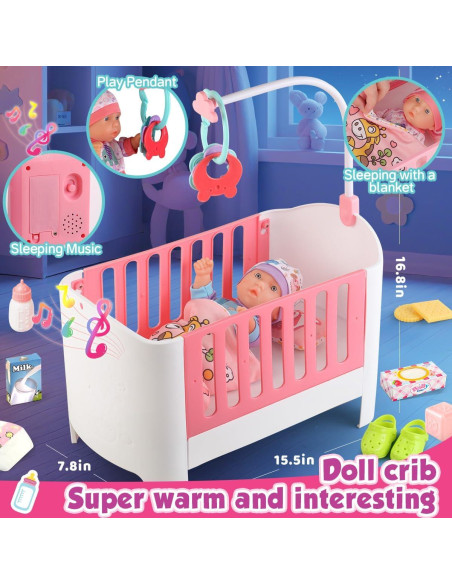 Juego de Accesorios para Cuna de Muñeca YIYBM - 24 Piezas Juego de Accesorios para Cuna de Muñeca YIYBM - 24 Piezas