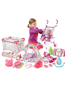 Juego de Rol de Muñeca de 33 cm de deAO con Cochecito y Accesorios