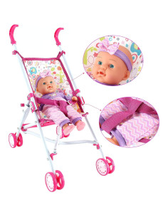 Juego de Rol de Muñeca de 33 cm de deAO con Cochecito y Accesorios 2