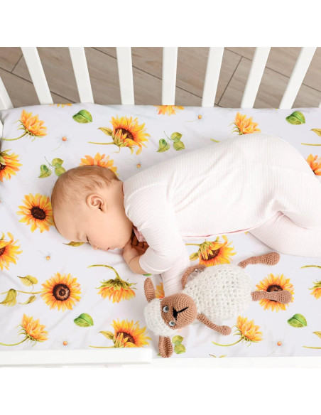 Sábana Ajustable para Cuna JISEN 132x71 cm Girasoles Sábana Ajustable para Cuna JISEN 132x71 cm Girasoles