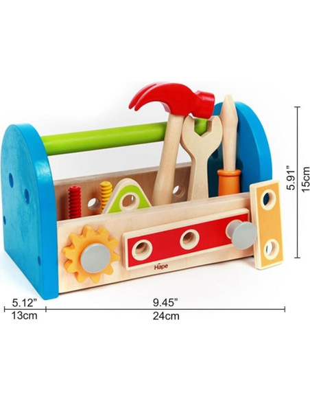Caja de Herramientas Hape Fix-It 30 Piezas para Niños Caja de Herramientas Hape Fix-It 30 Piezas para Niños