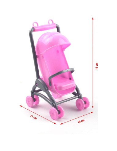 Mini Carrito de Bebé para Casa de Muñecas Toddmomy 20x11x11cm