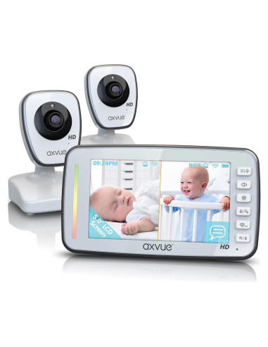Monitor de Video para Bebés AXVUE A1HD 720P 5" 2 Cámaras
