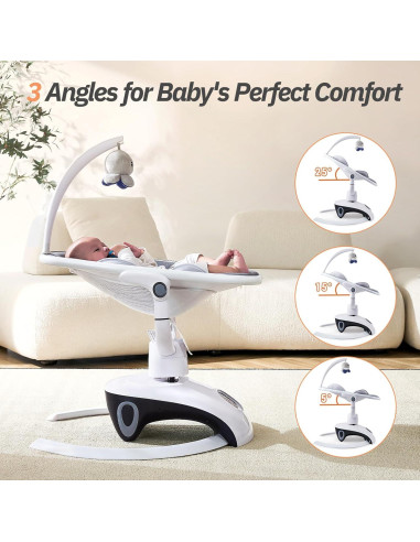 Columpio Eléctrico para Bebés VaVaSoo 6 Movimientos 5 Velocidades