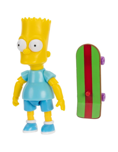 Figura de Acción Bart Simpson 9.5 cm JAKKS Pacific con Patineta