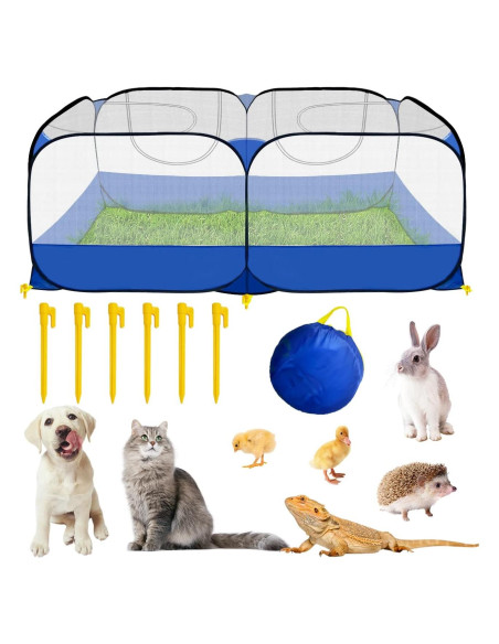 Parque de Juegos para Mascotas GABraden Azul 185x76 cm Parque de Juegos para Mascotas GABraden Azul 185x76 cm