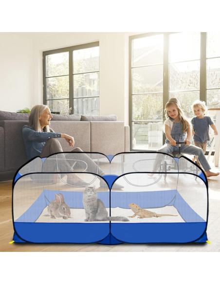 Parque de Juegos para Mascotas GABraden Azul 185x76 cm Parque de Juegos para Mascotas GABraden Azul 185x76 cm