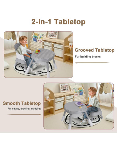 Silla Alta Convertible 15-en-1 Babyliebe Gris para Bebés