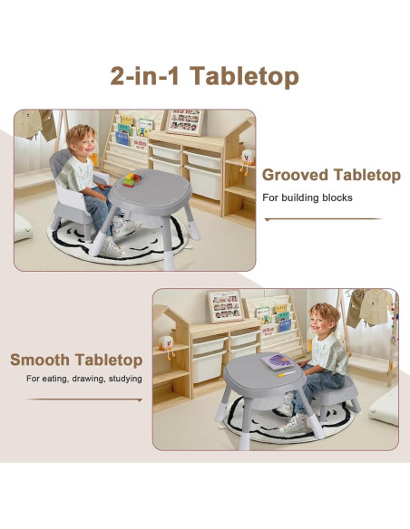 Silla Alta Convertible 15-en-1 Babyliebe Gris para Bebés Silla Alta Convertible 15-en-1 Babyliebe Gris para Bebés