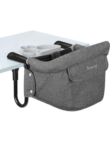 Silla de Gancho Plegable TCBunny para Bebés - Gris, 16.8 kg