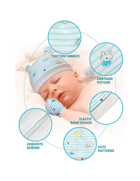 Conjunto Geyoga 18 Piezas: Gorro, Manoplas y Calcetines Bebé 0-6 Meses Conjunto Geyoga 18 Piezas: Gorro, Manoplas y Calcetines Bebé 0-6 Meses