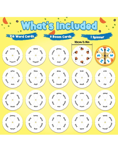 Juego de Tarjetas Fonéticas Blends y Digrafías - 108 Piezas