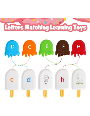 Juguete de Aprendizaje de Alfabeto Helado Montessori 52 Piezas