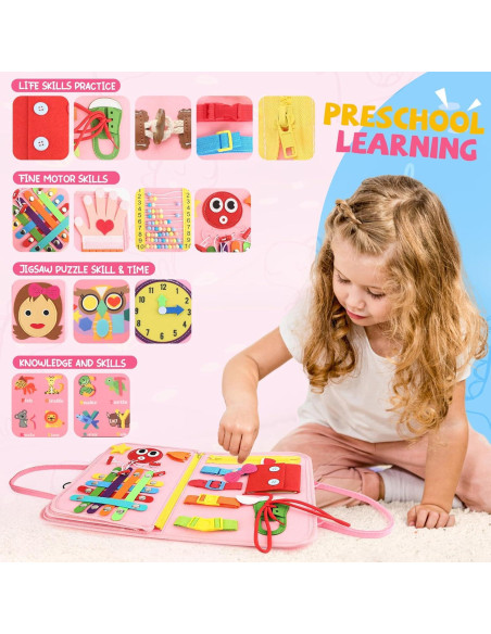 Tablero Sensorial Montessori Daisiki Rosa 27.94x21.92cm Tablero Sensorial Montessori Daisiki Rosa 27.94x21.92cm