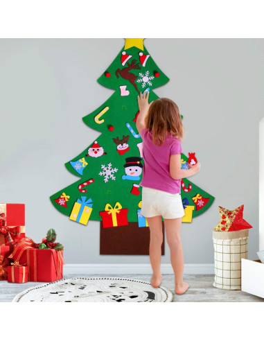 Árbol de Navidad de Fieltro GameXcel 4 pies con 36 Adornos