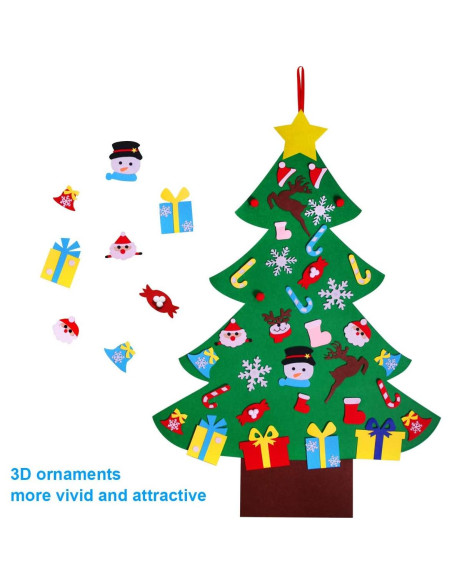 Árbol de Navidad de Fieltro GameXcel 4 pies con 36 Adornos Árbol de Navidad de Fieltro GameXcel 4 pies con 36 Adornos