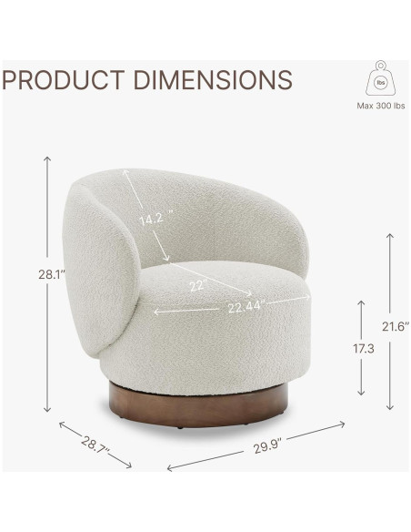 Silla Giratoria de Acento KISLOT Redonda Tapizada Crema 136kg Silla Giratoria de Acento KISLOT Redonda Tapizada Crema 136kg