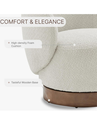 Silla Giratoria de Acento KISLOT Redonda Tapizada Crema 136kg