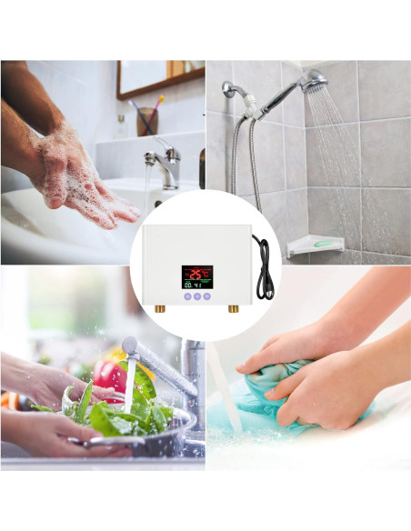 Calentador de Agua Mini Sin Tanque WWahuayuan 3000W Blanco Calentador de Agua Mini Sin Tanque WWahuayuan 3000W Blanco