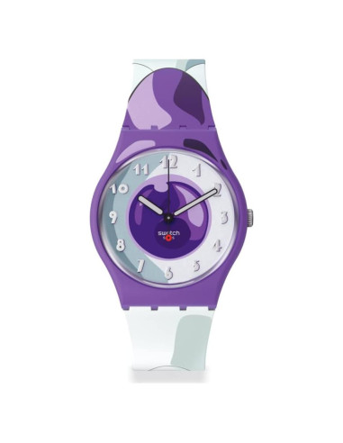 Reloj Unisex Swatch Gent 34mm Cuarzo Morado Impermeable
