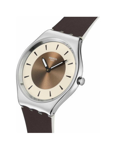 Reloj Swatch Skin Irony Unisex 38mm Cuarzo Marrón Impermeable