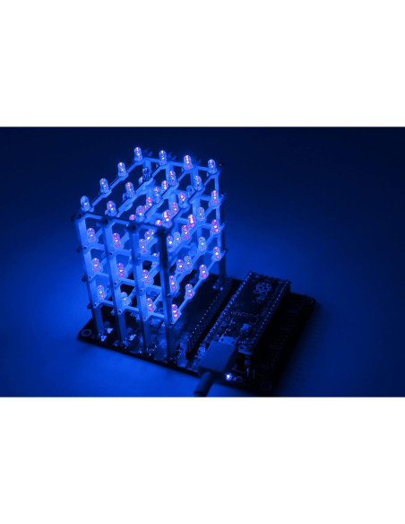 Cubo LED 4x4x4 HAT sb components para Raspberry Pi Pico Azul Cubo LED 4x4x4 HAT sb components para Raspberry Pi Pico Azul