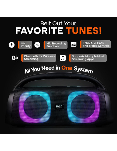 Altavoz Bluetooth Pyle Boombox 160W Portátil 5" Inalámbrico Altavoz Bluetooth Pyle Boombox 160W Portátil 5" Inalámbrico
