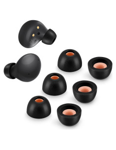 Consejos de Espuma de Memoria para Galaxy Buds 2 y Plus - 3 Pares, Negro