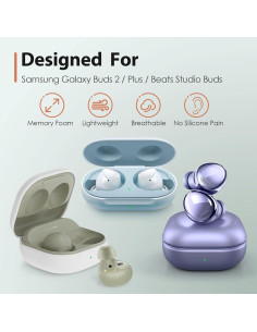 Consejos de Espuma de Memoria para Galaxy Buds 2 y Plus - 3 Pares, Negro 2