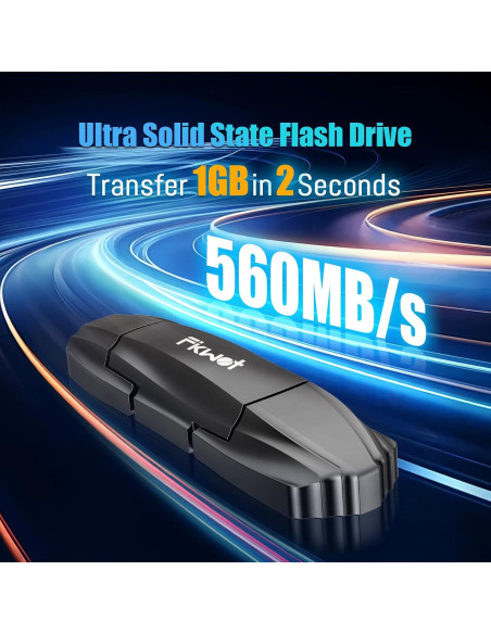 Unidad Flash SSD Externa Fikwot FU386 256GB USB 3.2 Tipo C Unidad Flash SSD Externa Fikwot FU386 256GB USB 3.2 Tipo C
