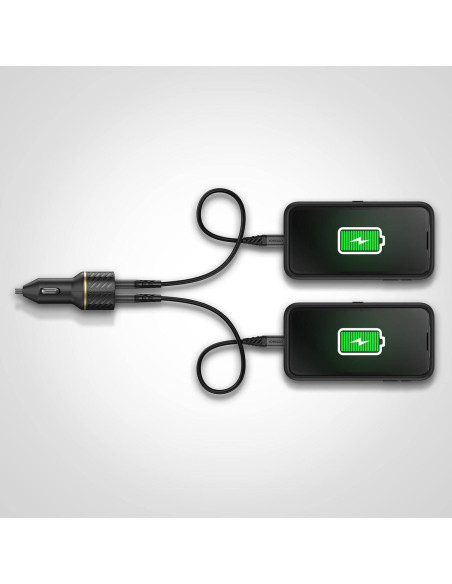 Cargador de coche OtterBox USB-C 50W carga rápida doble puerto Cargador de coche OtterBox USB-C 50W carga rápida doble puerto