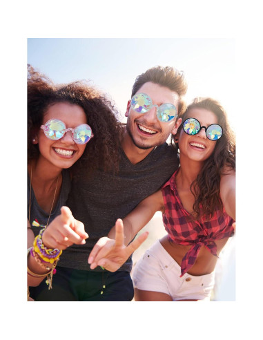 Gafas de Sol Kaleidoscopio Frienda - 12 Pares Psicodélicas