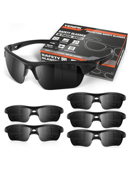 Paquete de 6 Gafas de Seguridad YENPK UV ANSI Z87.1 Resistentes Paquete de 6 Gafas de Seguridad YENPK UV ANSI Z87.1 Resistentes