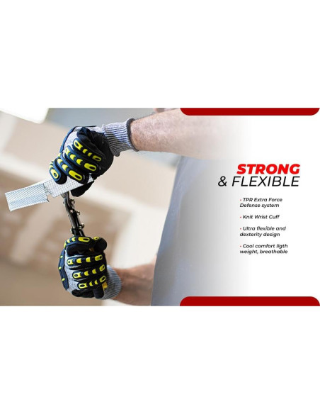 Guantes de Trabajo CRAB L-9 Nitrilo Anticorte Amarillo Guantes de Trabajo CRAB L-9 Nitrilo Anticorte Amarillo