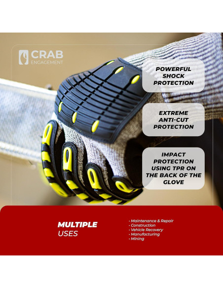 Guantes de Trabajo CRAB L-9 Nitrilo Anticorte Amarillo Guantes de Trabajo CRAB L-9 Nitrilo Anticorte Amarillo