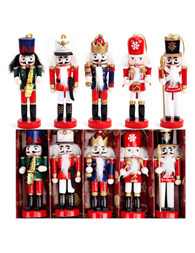 Juego de Adornos Cascanueces de Madera AMOR PRESENT 14 cm