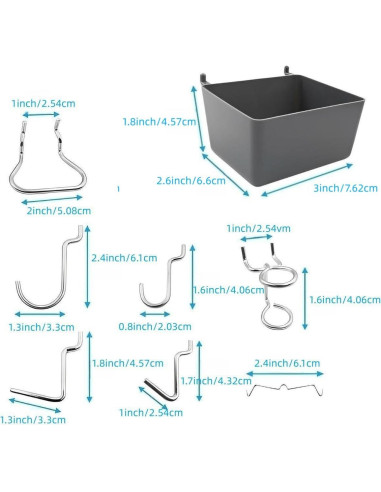 Kit de Ganchos Organizador de Tablero de Clavos 248 Piezas
