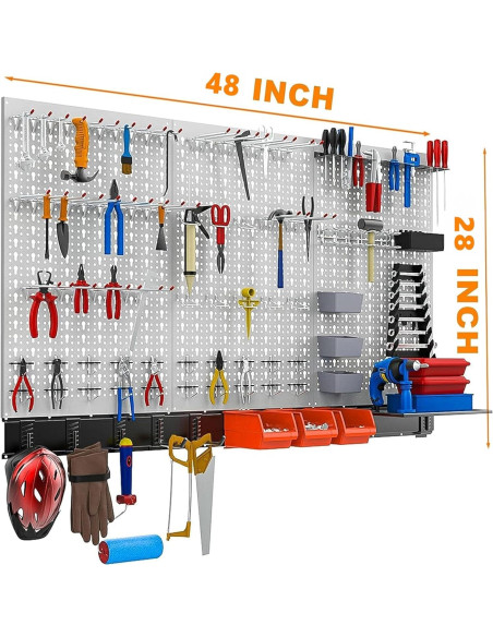 Organizador de Pared TORACK 109 Piezas para Garaje - Panel Perforado Organizador de Pared TORACK 109 Piezas para Garaje - Panel Perforado