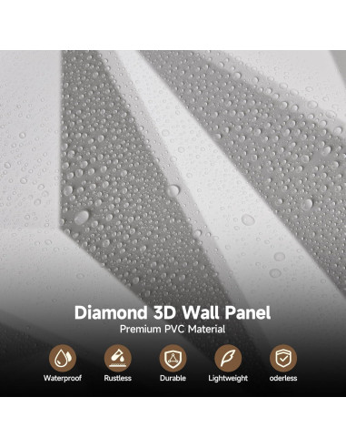 Paneles de Pared 3D INMOZATA Blancos 30.48x30.48cm - 33 Piezas