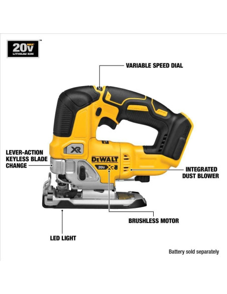 Sierra de Calar Inalámbrica DEWALT DCS334P1 20V MAX XR Sierra de Calar Inalámbrica DEWALT DCS334P1 20V MAX XR
