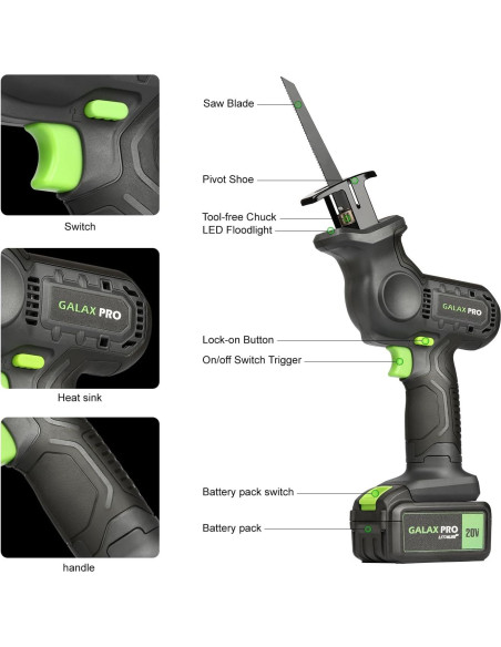 Sierra Recíproca Inalámbrica GALAX PRO 20V 4.0Ah 3000RPM Sierra Recíproca Inalámbrica GALAX PRO 20V 4.0Ah 3000RPM