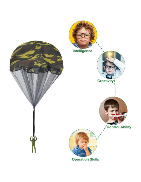 12 Juguetes Paracaídas Camuflaje Catcan 43 cm para Niños y Adultos 12 Juguetes Paracaídas Camuflaje Catcan 43 cm para Niños y Adultos