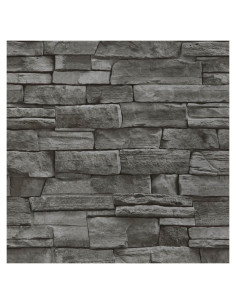 Papel Tapiz Autoadhesivo Ladrillo Piedra Gris Abyssaly 45x1000cm