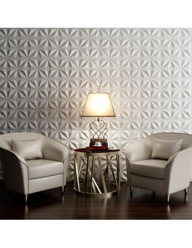 Paneles de Pared 3D MIX3D - 20 Unidades PVC Blanco 30x30cm