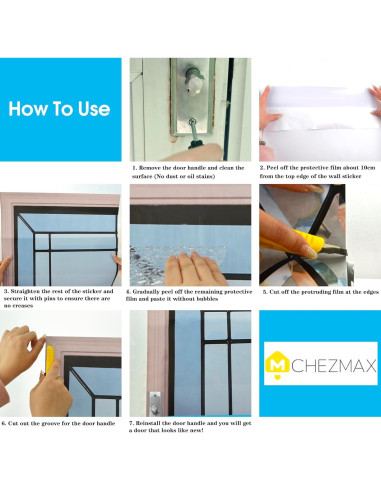 Pegatinas de Puerta ChezMax 3D Autoadhesivas 77x200 cm