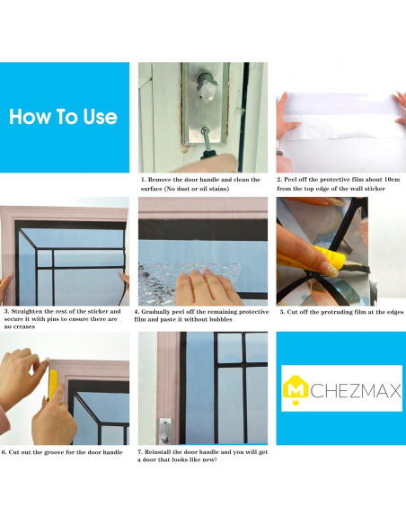 Pegatinas de Puerta ChezMax 3D Autoadhesivas 77x200 cm Pegatinas de Puerta ChezMax 3D Autoadhesivas 77x200 cm