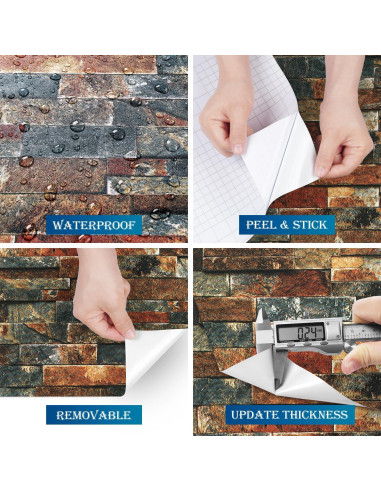 Papel Tapiz Autoadhesivo FunStick Ladrillo 3D 40x12m