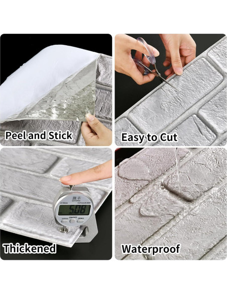 Paneles de Pared 3D Haimin Autoadhesivos Ladrillo de Roca 10 Pcs Paneles de Pared 3D Haimin Autoadhesivos Ladrillo de Roca 10 Pcs