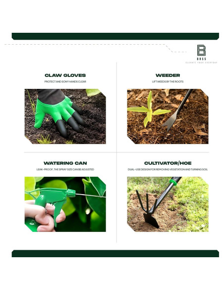 Juego de Herramientas de Jardinería 9 Piezas BRSS - Acero al Carbono Juego de Herramientas de Jardinería 9 Piezas BRSS - Acero al Carbono